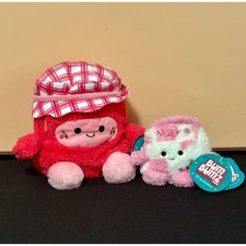 BumBumz by Russ Chloe Cherry PicnicBumz Sunday Strawberry Milk Plush Set NWT