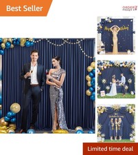 Navy Blue Backdrop Curtain 10ft x 7ft Wrinkle Free for Parties Weddings Photos