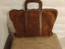 suede large tote bag brown short handles