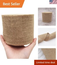 4" Natural Burlap Fabric Roll 10 Yards Jute Ribbon for Gift Wrapping Craft Pr...