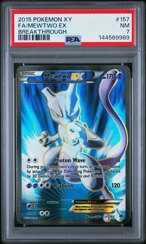 2015 POKEMON XY BREAKTHROUGH MEWTWO EX #157 FULL ART PSA 7 NM