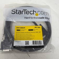 NEW StarTech DVIDSMF6 6ft DVI-D Single Link Monitor Extension Cable M/F