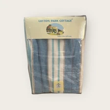 Cotton Park Cottage Striped Tablecloth 60x84 Open Hole Umbrella Picnic Table