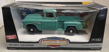 Diecast 1955 CHEVY 3100 STEPSIDE Pickup Ertl American Muscle RED 1/18 Mint Box