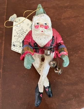 House of Hatten Enchanted Forest Pixie Elf Santa Folk Art D Calla Ornament 1989