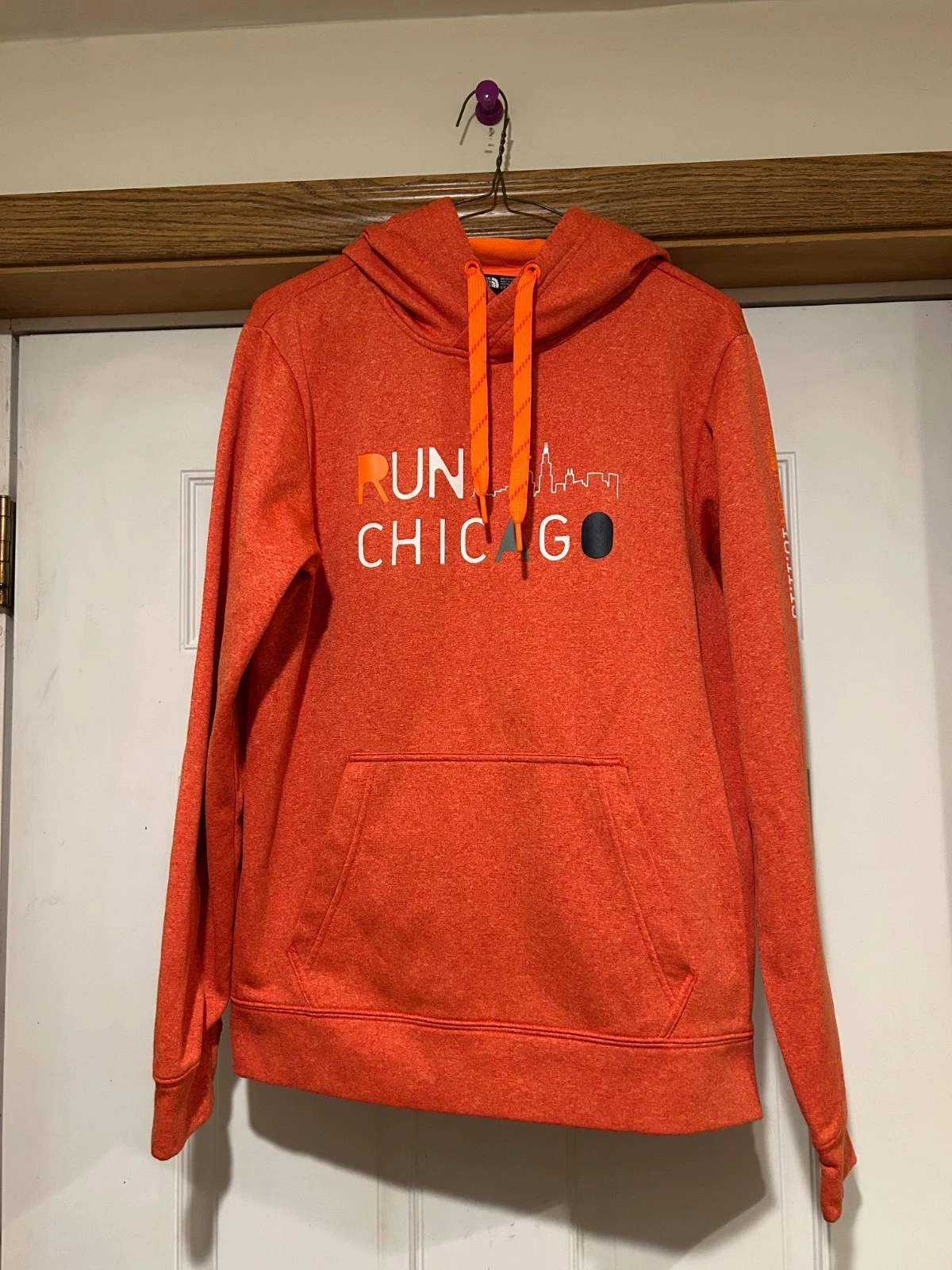 Northface Men's Orange "Chicago Run" 10/11/15 Jogger Hoodie Size S/P
