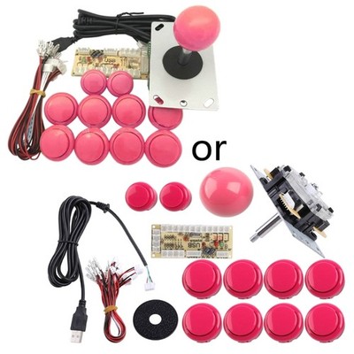 Quality DIY Arcade Game Handle Kit 5 Pin Joystick SANWA Push Button Zero Delay