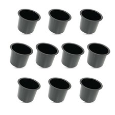 Aluminum Jumbo Cup Holder 10 Pack Black Drop In Insert For Poker Game Table Boat