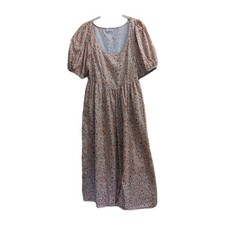 Doen Abrielle Midi Dress M Liberty Fabric Floral Cottagecore Prairie Milkmaid