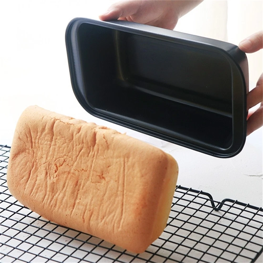 For Baking Essentials Rectangular Loaf Pan for Bread and Cakes in Black