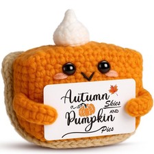 Thanksgiving Fall Decor Mini Pumpkin Pie Crochet Doll, Small Autumn Season Ho...