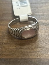 925 Pink Mother Of Pearl Sterling Silver Wave Ring Size 6 3 Grams