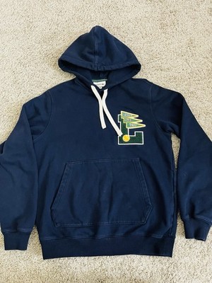 Lacoste 1927 Tennis Heritage Varsity Pennant Hoodie Navy Mens Small US 5