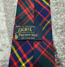 Corbata de cuello escocesa a cuadros retro 100 % lana pura Gael clásica vintage para hombre