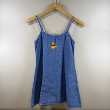 Vintage Y2K 90s Winnie The Pooh A-line Denim Dress Size Medium