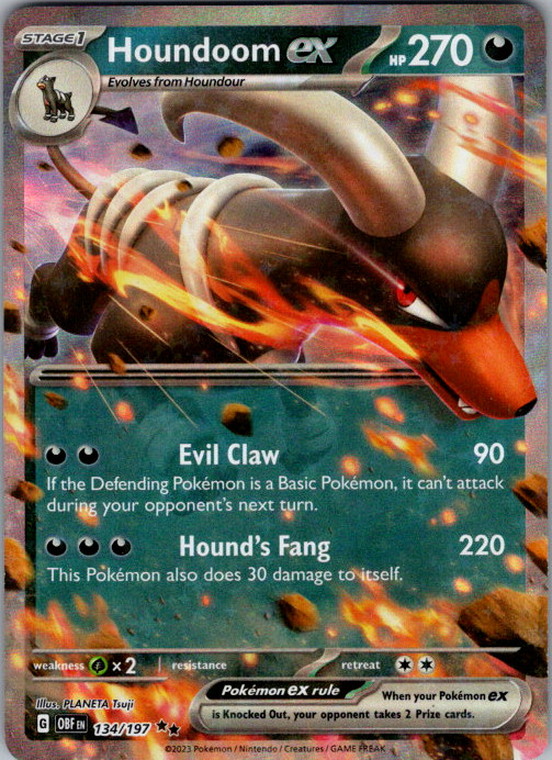 Houndoom ex Double Rare SV03: Obsidian Flames 134/197 NM