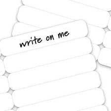 100 pcs Writable Iron on Name Tags for Clothing - 100 Labels, White