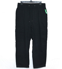 GAP Women's M Wide Leg Twill Cargo Pants Elastic Draw-String Waist Black NWT 80