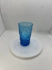 Vintage Anchor Hocking Lido Milano Aquamarine Blue Juice Glass 3.75" Tall