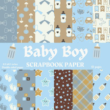 Baby Boy Scrapbook Paper: Baby Boy Scrapbook Paper,12 Baby Boy Scrapbook Paper f