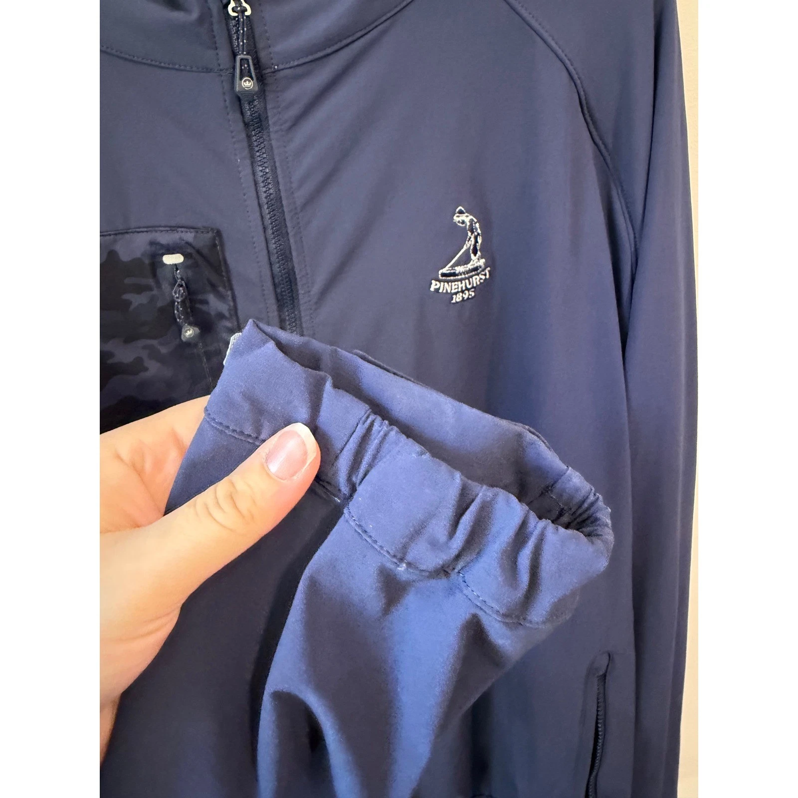Peter Millar Pinehurst Mens XXL Full Zip Golf Jacket Navy Camo Windbreaker image 7