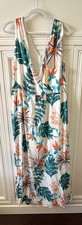 🟢 WOMENS GIBSON LATIMER TROPICAL PALM PRINT MAXI DRESS - LARGE - BRAND NEW 🟢