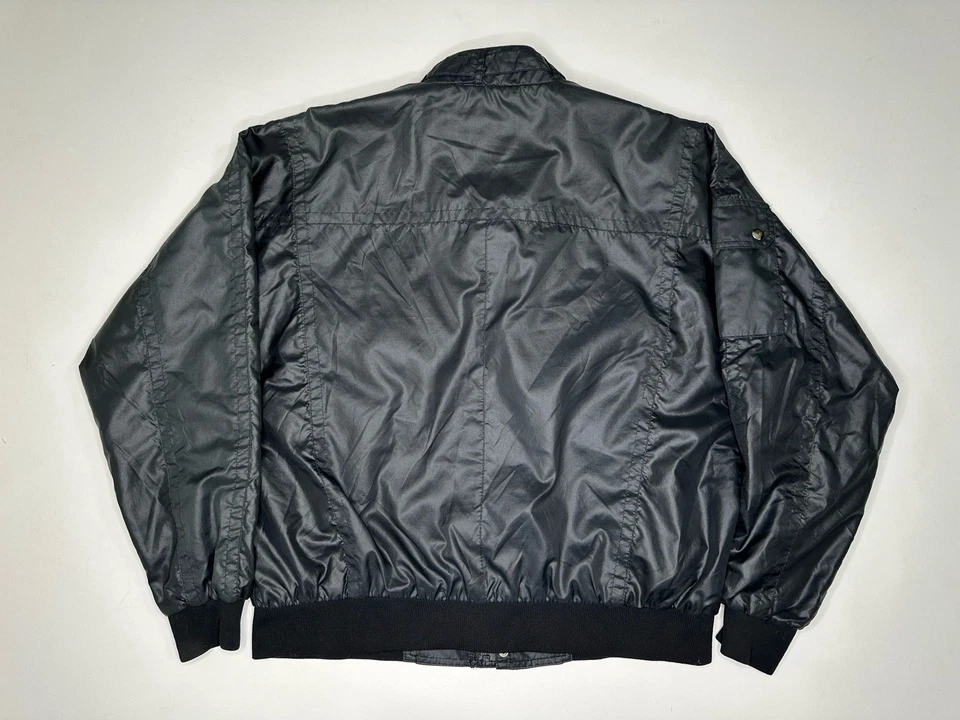Винтажная гоночная куртка Peterbilt Trucks Seattle Black Bomber Cafe L - Изображение 4 из 4