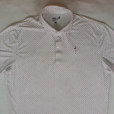 johnnie-O Performance Shirt Mens L White All Over Print Polo Short Sleeve UPF 50