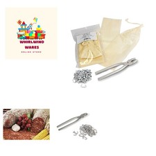 Salami Sausage Casing Kit, Tied and Looped 76mm 3” Dia. x 24” Clear Fibrous C...