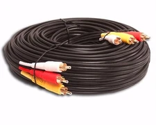 50 FT HEAVY DUTY THICK RG59 3-RCA COMPOSITE AUDIO VIDEO SHIELDED GOLD CABLE HDTV
