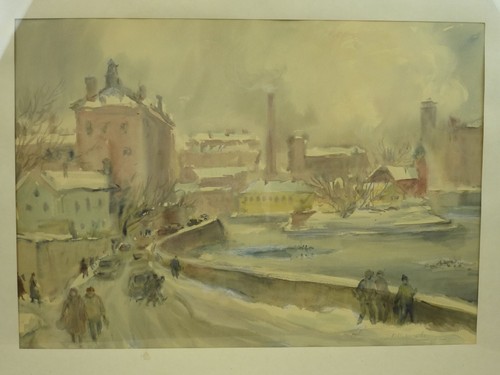 (B1793) Aquarell "Moskau ~ Winter am Ufer" Elisabeth Klutschewskaja 1987 - Bild 2 von 24