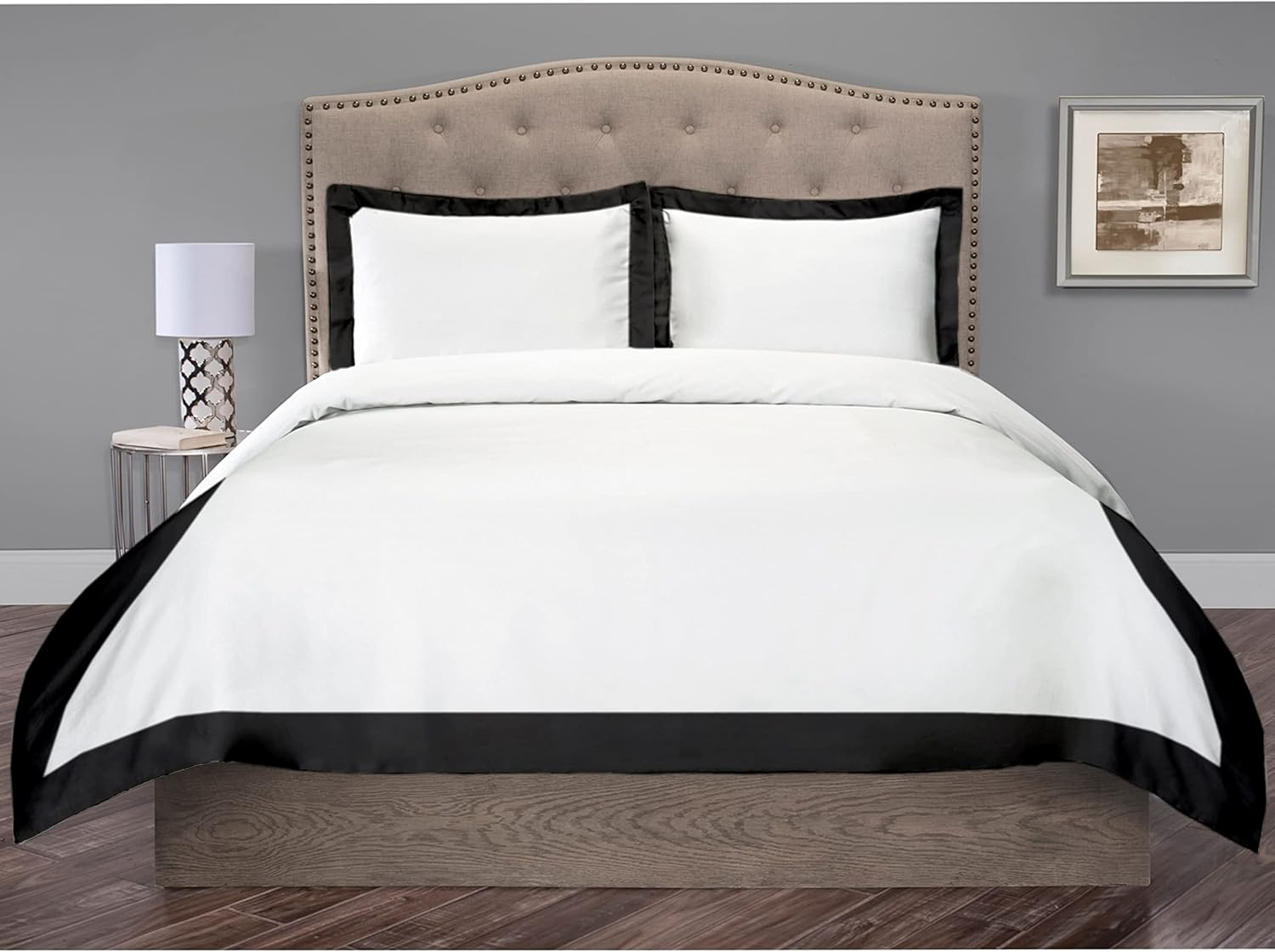 Hotel Luxury 3Pc Dual Tone Duvet Cover Set-850 Thread Count 100% Organic Cotton