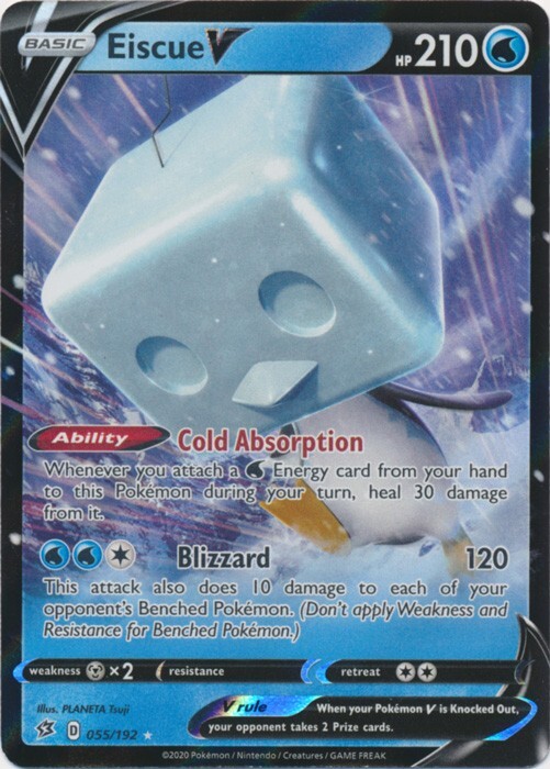 Holo Eiscue V 055/192 Ultra Rare Rebel Clash Pokemon TCG