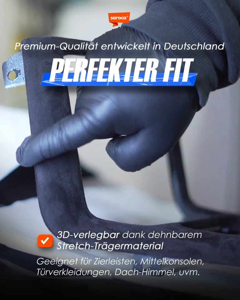 32,83€/m² Selbstklebende Mikrofaserstoff Folie Auto anthrazit Wildlederoptik - Bild 3 von 4