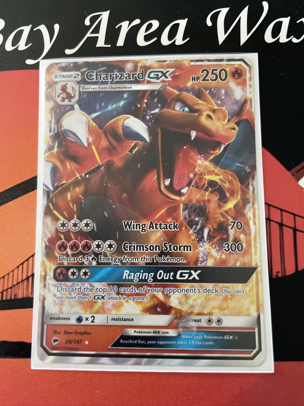 ULTRA RARE Charizard GX Pokemon SM Burning Shadows 20/147 Holo Foil Star - LP