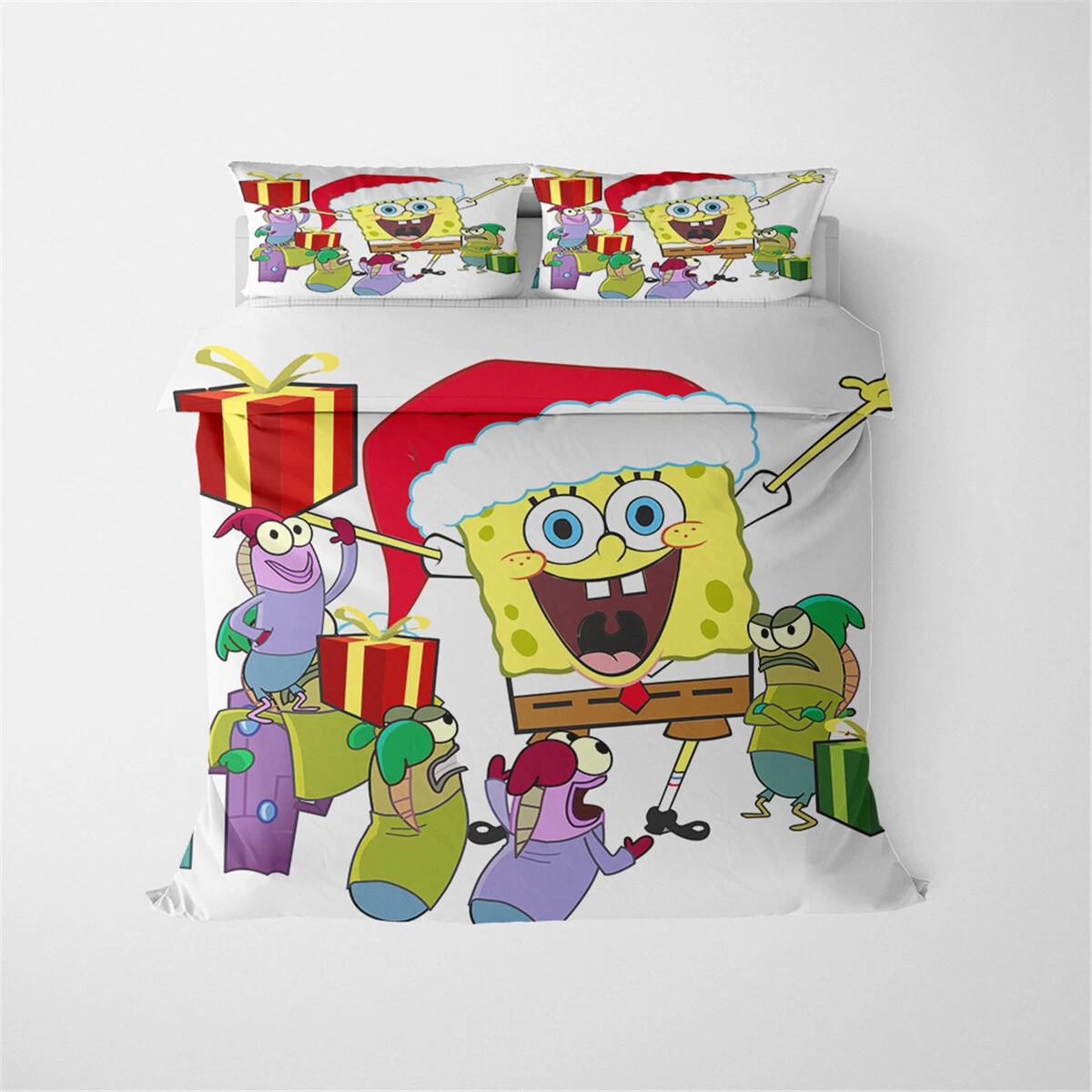 Christmas Spongebob Bedding Set, Bedroom Decoration