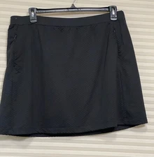 Tail XL Black Textured Stretch Nylon Zip Pockets Pull On Short Sport Skort Skirt