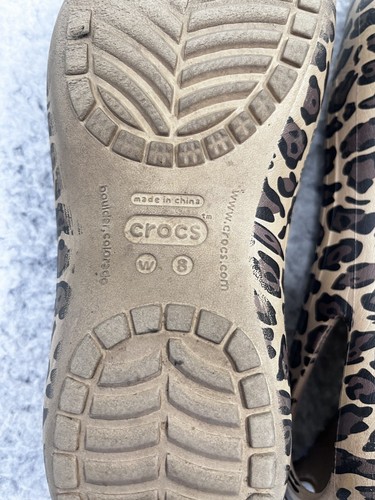 Crocs Leopard Cheetah Animal Print Slip On Ballet Flats Shoes Women 8 - Picture 9 of 10