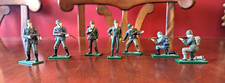 Vintage Blue Box Army Military War Soldiers Metal Figures 2.3" 6 cm LOT Of 7