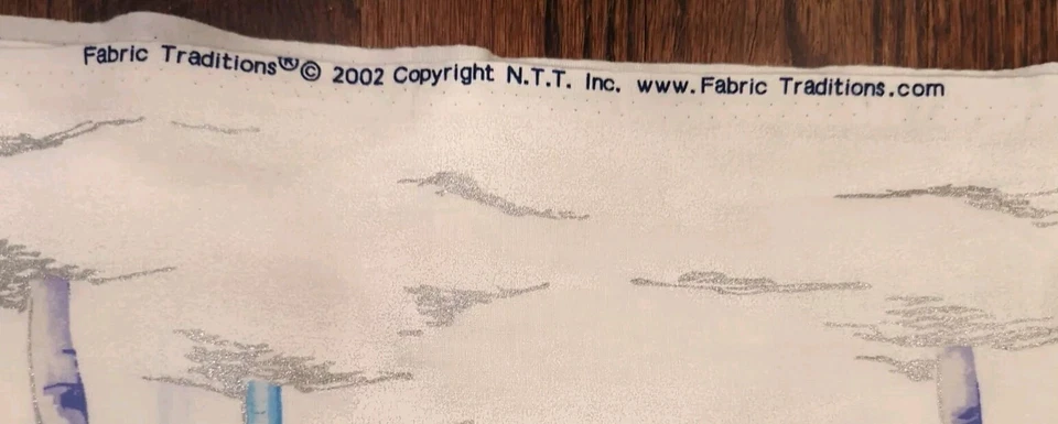 Winter Star Night Fabric Birch Trees Silver Blue 2002 Traditions Holiday Cotton - Image 3 of 4