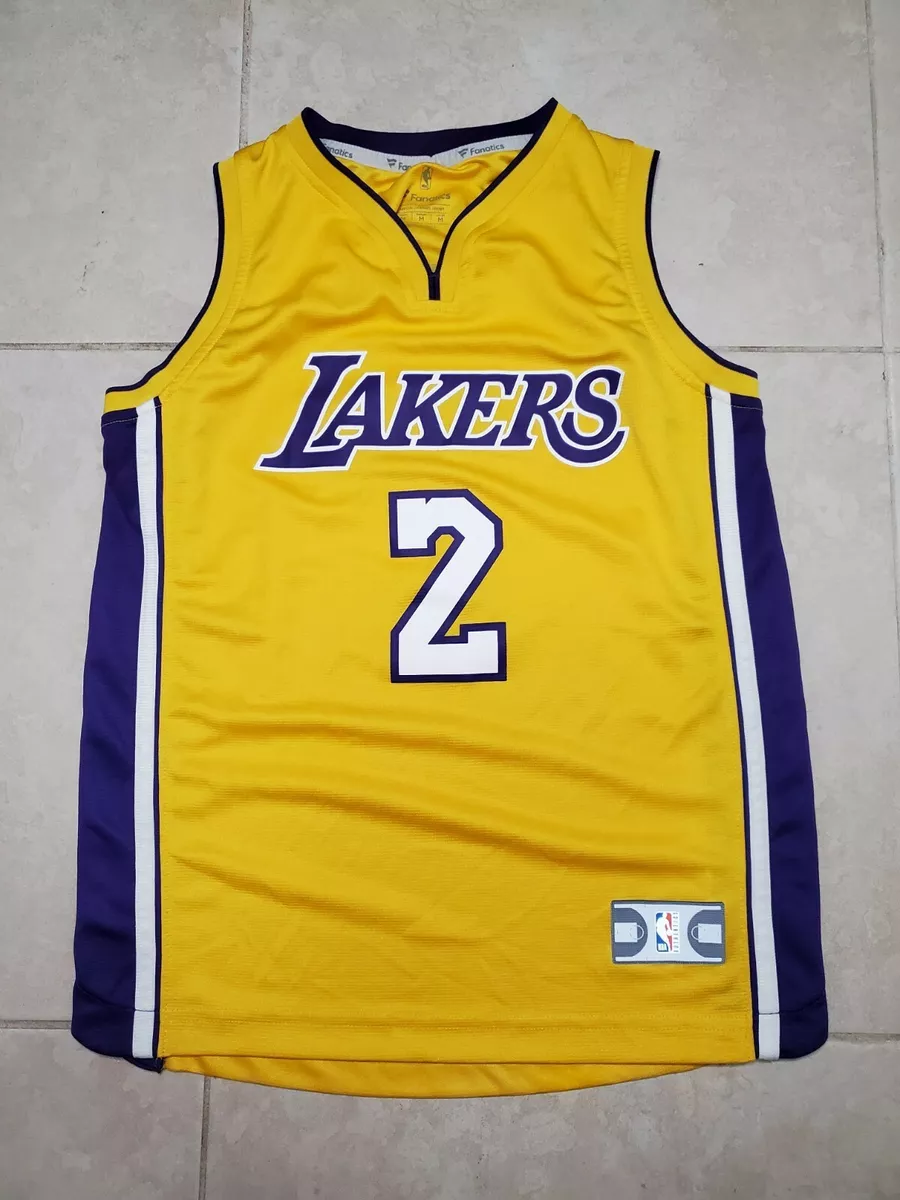 NWOT NBA FANATICS LOS ANGELES LAKERS LONZO BALL YELLOW YOUTH JERSEY MEDIUM