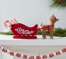Pottery Barn Kids Rudolph Reindeer Felt Treat Holder NEW