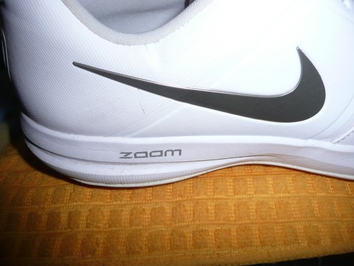 Scarpe da golf Nike Air Zoom Airsole bianche argento swoosh tacchetti in gomma da uomo taglia 12W - Foto 2 di 11