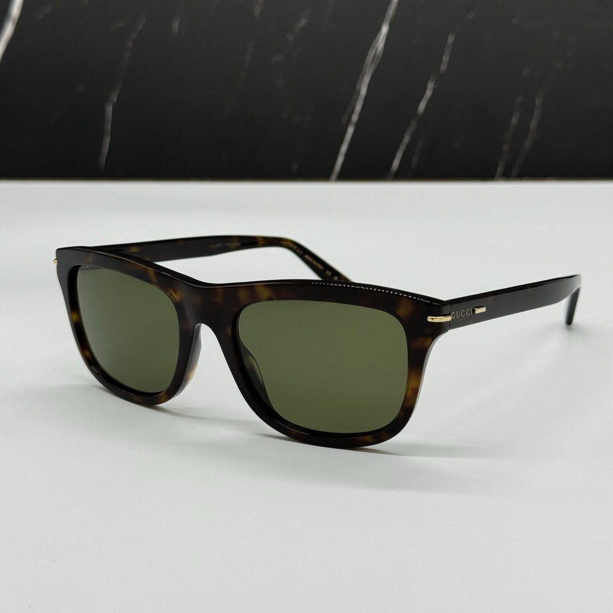 NEW AUTHENTIC GUCCI GG1444S 002 Havana Brown Green Sunglasses GUCCI NEW GUCCI GG1444S 002 SQUARE HAVANA GREEN MEN  main image 2