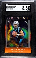 Bryce Young 2023 Panini Origins ORANGE Rookie 82/125 Panthers RC SGC 8.5