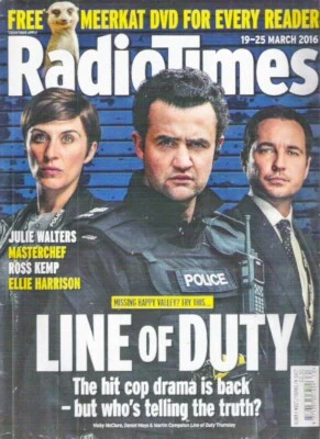 RADIO TIMES LINE OF DUTY JulieWalters Kemp March 2016 TV Magazine Collectable VG - Image 1 of 2