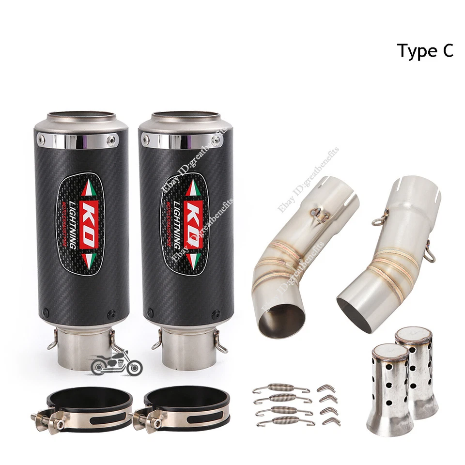 Silenciador silenciador de fibra de carbono L&R tubo de enlace de escape medio para Ducati 848 1098 1198 Foto 3 de 4