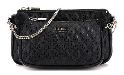 GUESS Yarmilla Double Pouch Crossbody Umhängetasche Tasche Black schwarz Neu