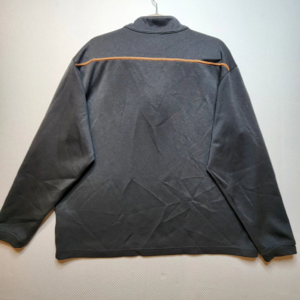 Pebble Beach Performance Mens Shirt Large Grey Orange Stitching Quarter Zip - Image 3 of 4