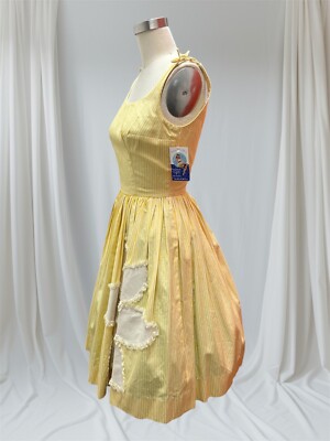 1950's Vintage Candy Jones California Summer Dress With Yellow & White Stipes | eBay 1950's Vintage Candy Jones California Summer Dress With Yellow & White Stipes | eBay